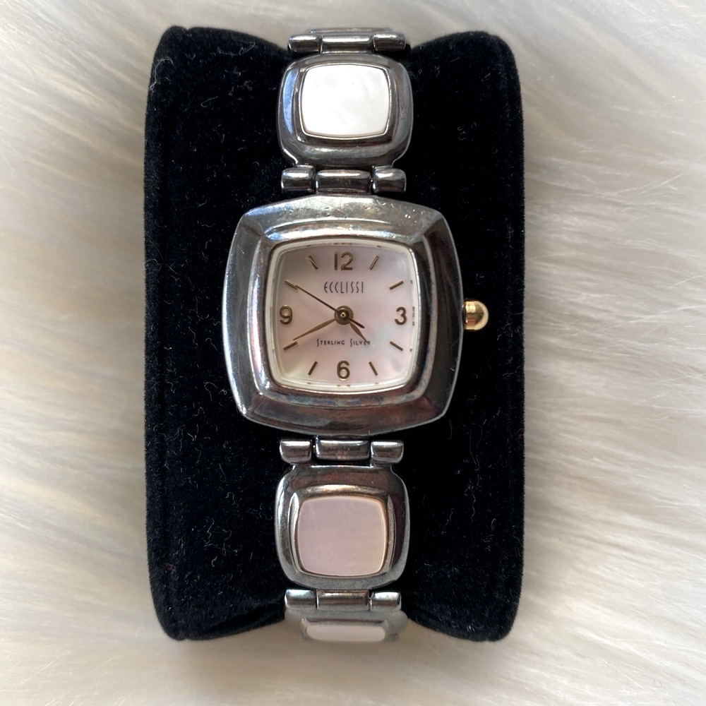 Sterling Silver Watch Mother of Pearl Watch - Picture 2 of 8